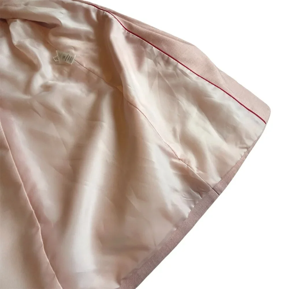 Tommy Hilfiger Blush Pink Elbow Patch Blazer Size 12 Preppy Career Stretch Jacke